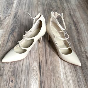 Marc Fisher Beige Leather Stilettos Size 8 NWOT
